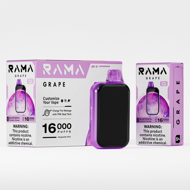 Yovo Rama 16k Puffs 5% Nic Bluetooth Screen 5ct Display - Premium  from H&S WHOLESALE - Just $38.75! Shop now at H&S WHOLESALE