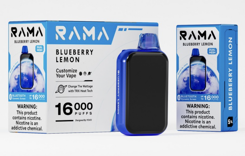 Yovo Rama 16k Puffs 5% Nic Bluetooth Screen 5ct Display - Premium  from H&S WHOLESALE - Just $38.75! Shop now at H&S WHOLESALE