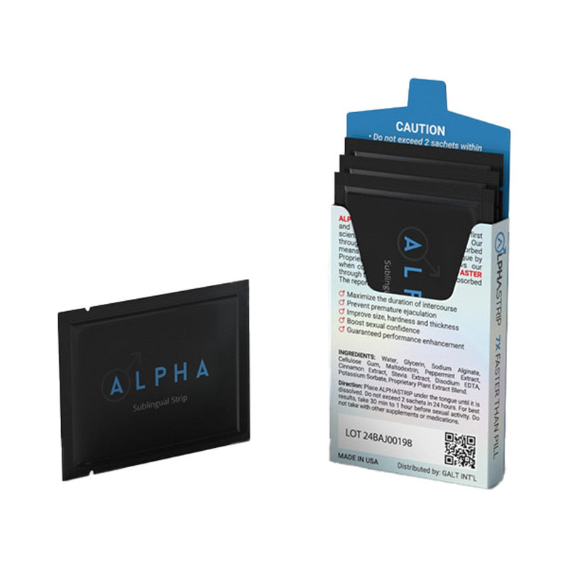 Alpha Strip Male Enhancement - 7X 30ct Display - Premium  from H&S WHOLESALE - Just $240! Shop now at H&S WHOLESALE