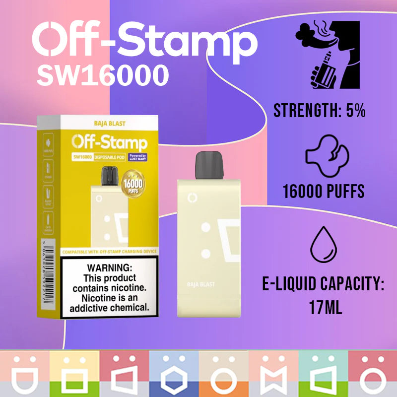 Off-Stamp SW16,000 Puffs Pods Disposable By Lost Mary 5ct Box - Premium  from Coming soon - Just $32! Shop now at H&S WHOLESALE