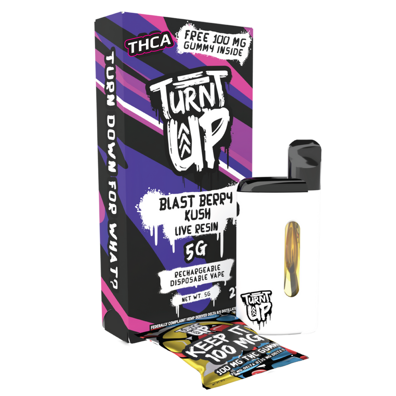 Turnt Up Keep It100 THC 5g Live Resin Disposable Vape 5ct Box - Premium  from H&S WHOLESALE - Just $65! Shop now at H&S WHOLESALE