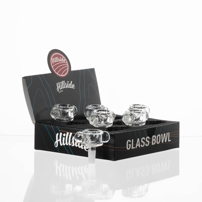 Hillside 6-pack display box of clear 14mm double sided marble bowls B-029-14 - Premium  from H&S WHOLESALE - Just $20! Shop now at H&S WHOLESALE