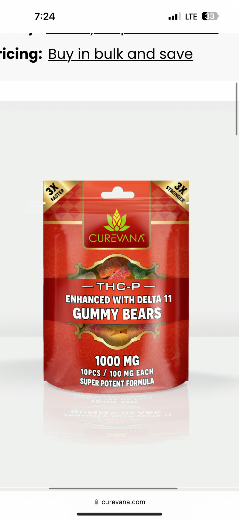 Curevana Delta 11 & THC-P 1000mg 6ct Display Gummies - Premium  from H&S WHOLESALE - Just $40.00! Shop now at H&S WHOLESALE