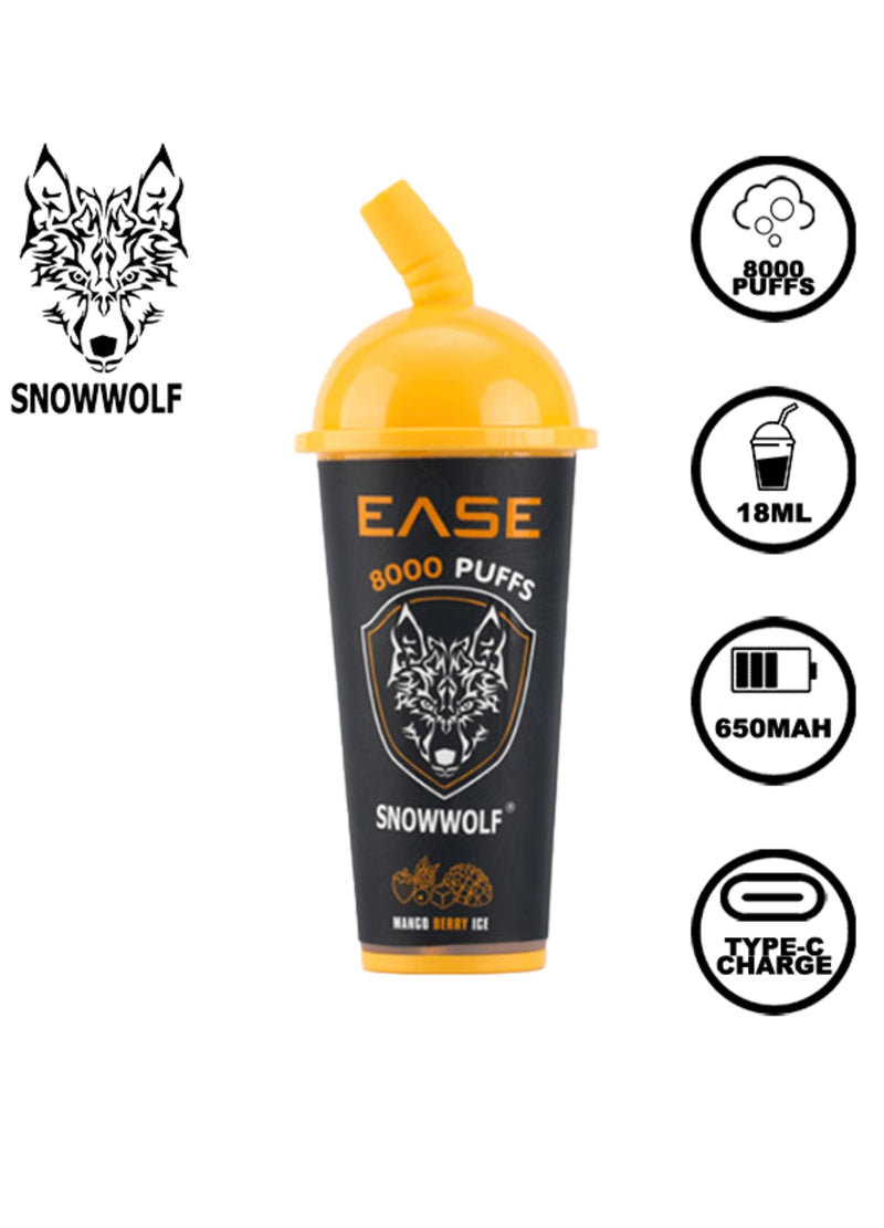 Snowwolf Ease 8000 Puffs 18ml 5% Nic 10ct Display Disposable Vape - Premium  from H&S WHOLESALE - Just $75.00! Shop now at H&S WHOLESALE