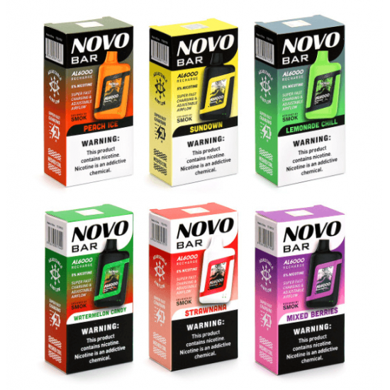 SMOK Novo Bar AL6000 Puffs 5% Nic 13ml 10ct Display Disposable Vape - Premium  from H&S WHOLESALE - Just $60! Shop now at H&S WHOLESALE