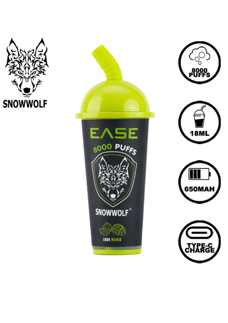 Snowwolf Ease 8000 Puffs 18ml 5% Nic 10ct Display Disposable Vape - Premium  from H&S WHOLESALE - Just $75.00! Shop now at H&S WHOLESALE