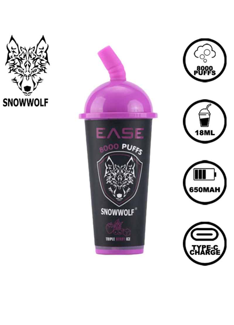 Snowwolf Ease 8000 Puffs 18ml 5% Nic 10ct Display Disposable Vape - Premium  from H&S WHOLESALE - Just $75.00! Shop now at H&S WHOLESALE