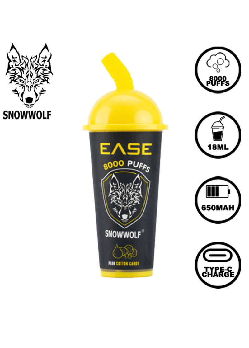 Snowwolf Ease 8000 Puffs 18ml 5% Nic 10ct Display Disposable Vape - Premium  from H&S WHOLESALE - Just $75.00! Shop now at H&S WHOLESALE