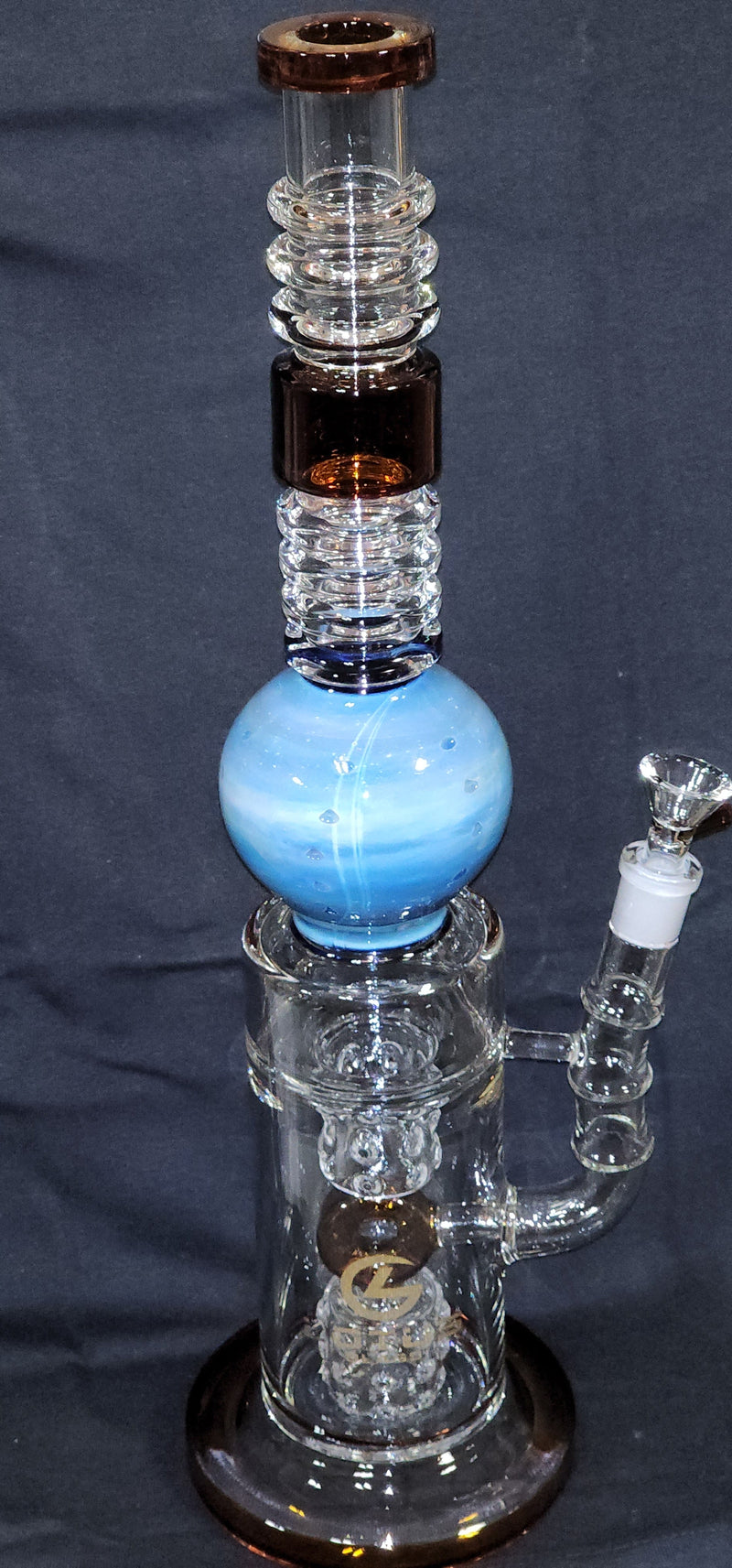 Lotus Glass Water Pipe blue2 - Premium  from H&S WHOLESALE - Just $70! Shop now at H&S WHOLESALE