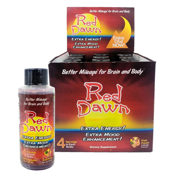 Red Dawn Liquid Shot Extra Mood 4 Servings In Each Bottle 12ct Display - Premium  from H&S WHOLESALE - Just $80.00! Shop now at H&S WHOLESALE