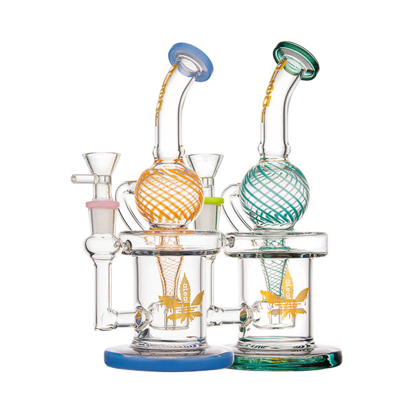 9’’ Swirl UNI Recycler with Waffle Perc 1ct AL5105 - Premium  from H&S WHOLESALE - Just $30.00! Shop now at H&S WHOLESALE