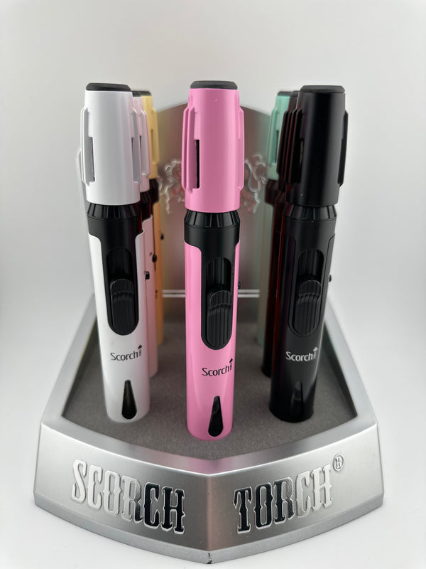 Scorch Torch Pencil Torch Hold Button Asst Neon & Matte Mix Colors 9ct #61686 - Premium  from H&S WHOLESALE - Just $68! Shop now at H&S WHOLESALE