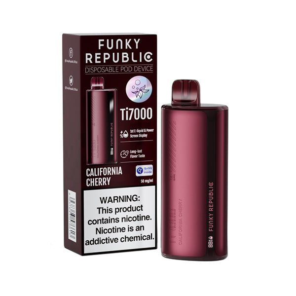 Funky Republic 5% NIC TI7000 Puffs 17ML 5ct Disposable Vapw - Premium Coming soon from Coming soon - Just $40! Shop now at H&S WHOLESALE