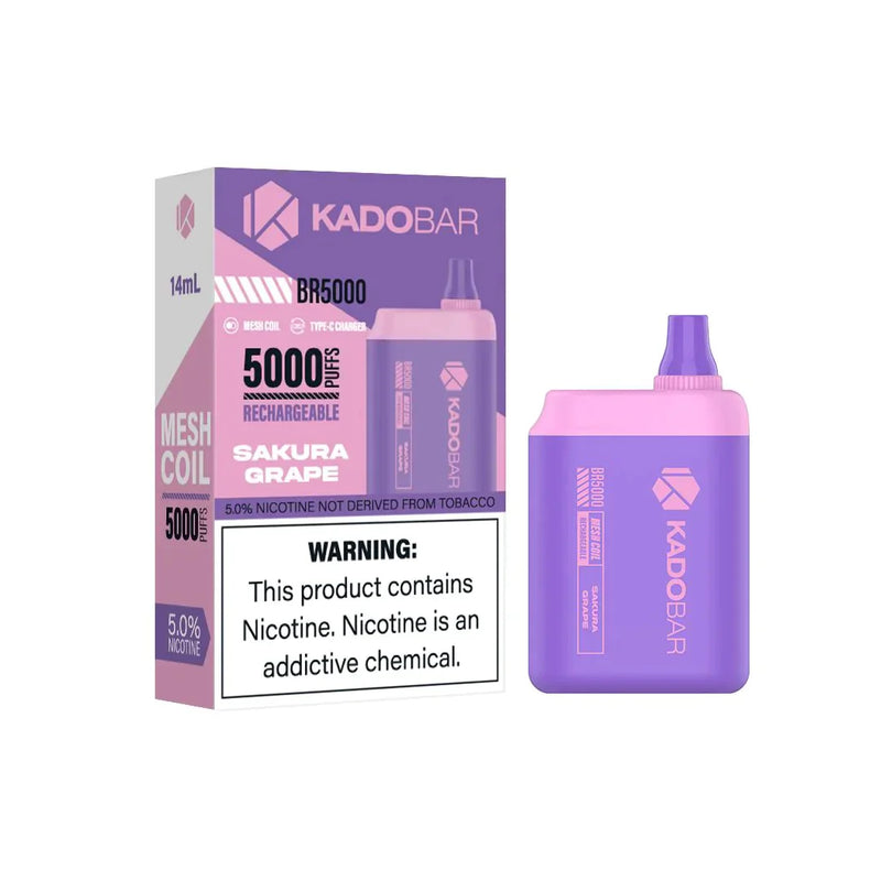 KADO Bar BR5000 puffs disposables vape 5ct box - Premium  from H&S WHOLESALE - Just $30! Shop now at H&S WHOLESALE