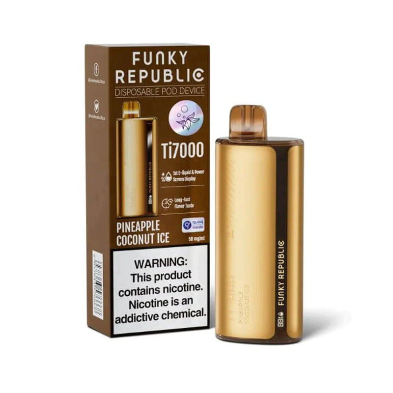 Funky Republic 5% NIC TI7000 Puffs 17ML 5ct Disposable Vapw - Premium Coming soon from Coming soon - Just $40! Shop now at H&S WHOLESALE