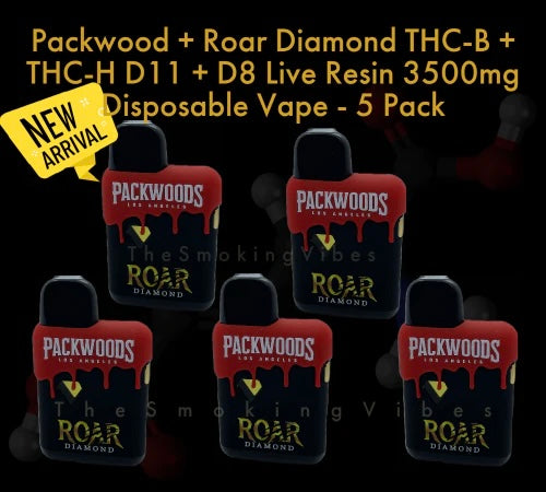 Packwoods Roar Diamond 3500mg Live Resin THC-B & THC-C & D11 & D8 Disposable Vape - Premium  from H&S WHOLESALE - Just $19.00! Shop now at H&S WHOLESALE