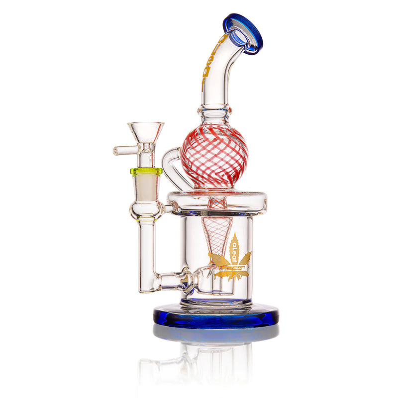 9’’ Swirl UNI Recycler with Waffle Perc 1ct AL5105 - Premium  from H&S WHOLESALE - Just $30.00! Shop now at H&S WHOLESALE